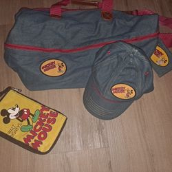 Mickey Mouse Duffel Bag, Cap & Travel Bag