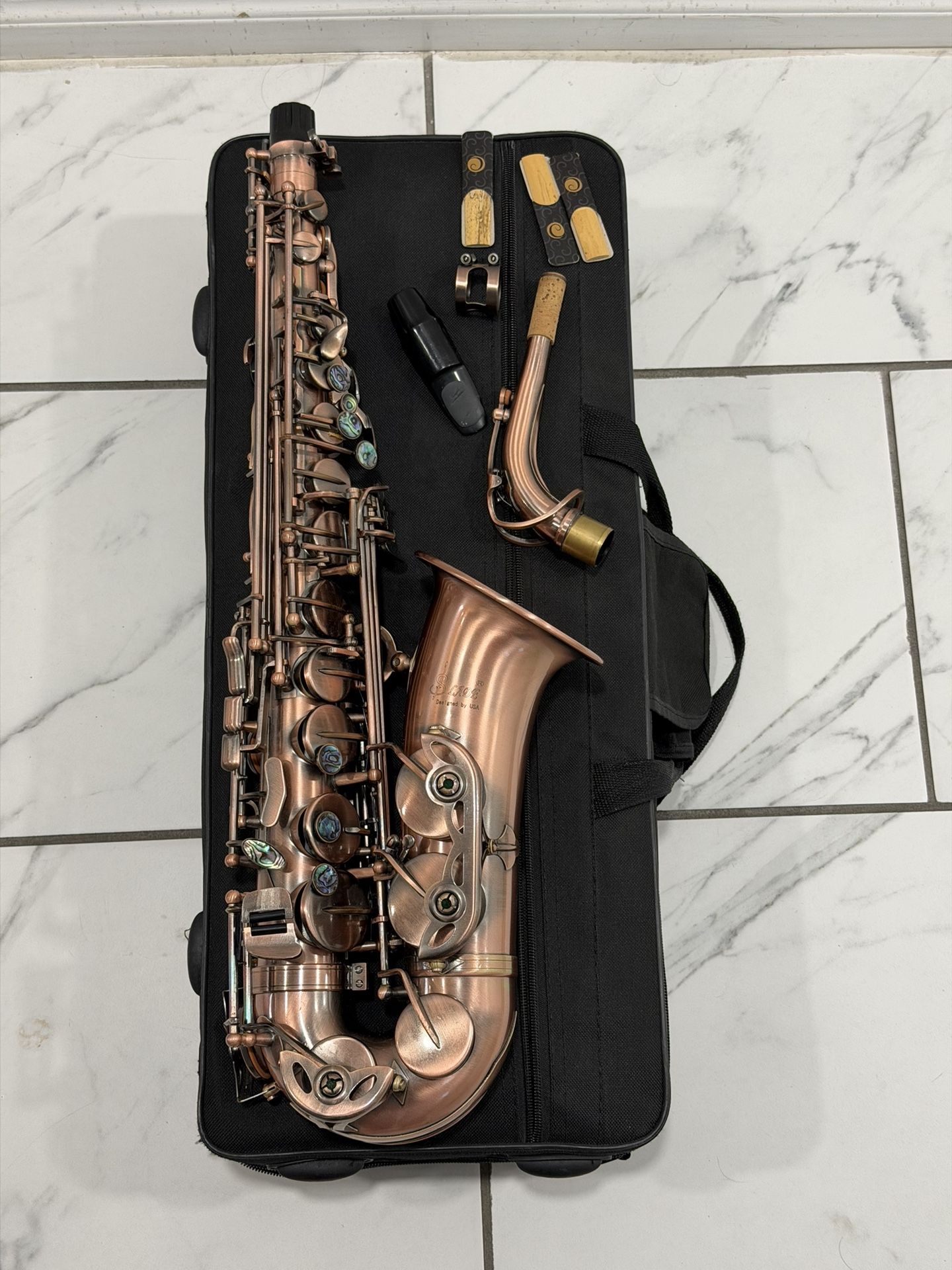 Slade Professional Red Bronze Alto Saxophone π· Eb Sax Woodwind Instrument Set V0O5