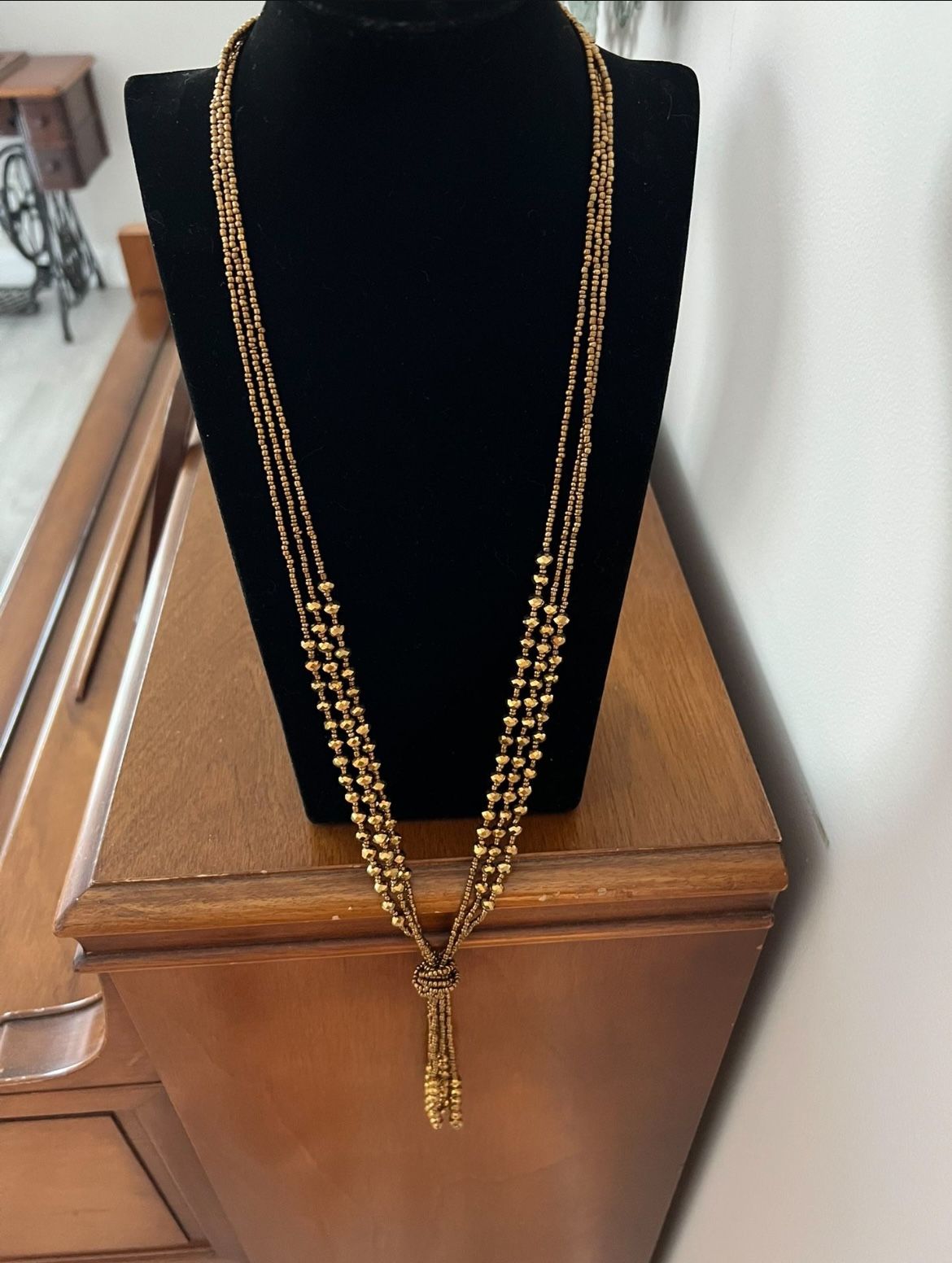 Long Length Beaded Necklace 