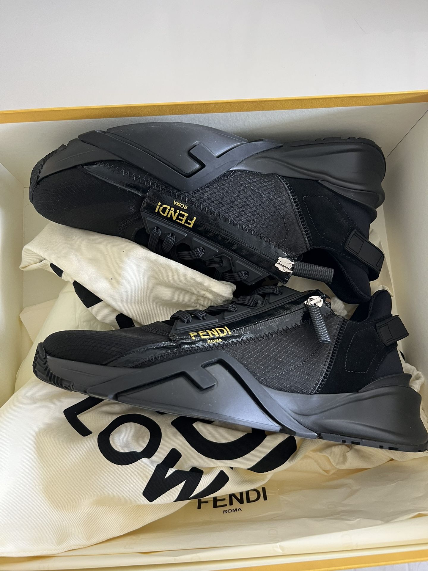 Fendi Roma Fendi Basketball Shoes Men's Fendi White Mesh And Suede