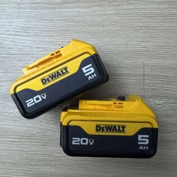 2 Dewalt 5Ah Batteries $100