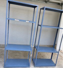 Industrial Steel Rivet Shelving Units – Garage or Workshop Shelves 2) Available