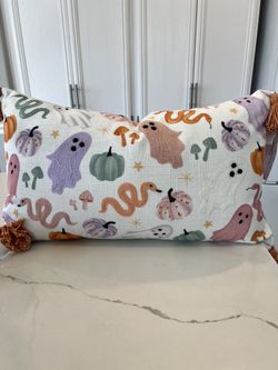 Cupcakes And Cashmere Halloween Pink Pillow