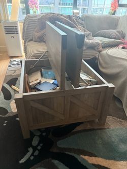 30” x 30” x 18” storage coffee table