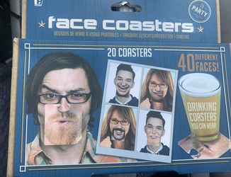 20 face coasters 40 different faces