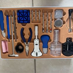 H & S 155pcs Watch Repair Tool Kit Strap Link Removal Adjustment Back. New open box