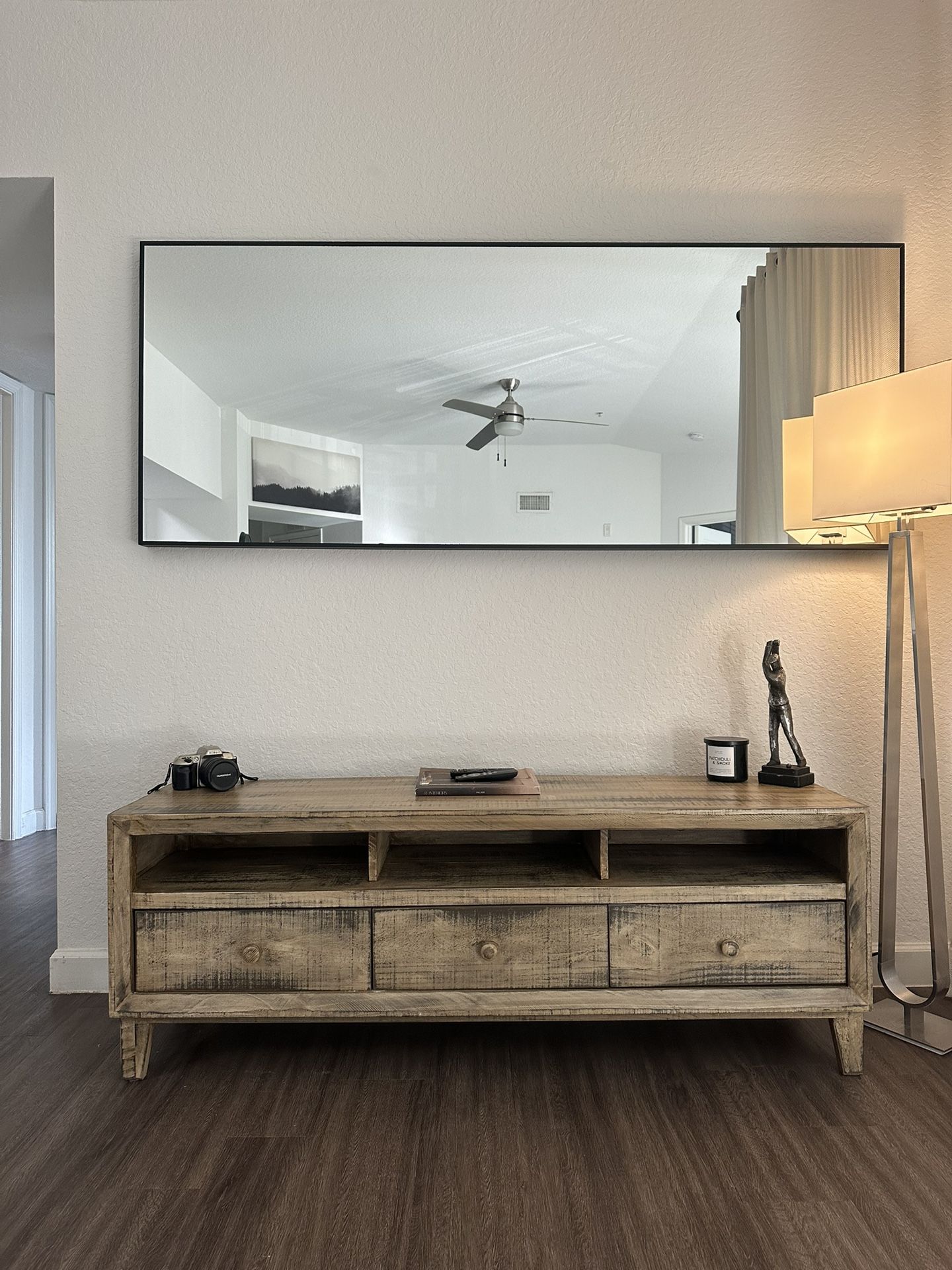 Rustic Wood Console / TV Stand 62” – Excellent Condition