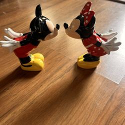Ceramic Mickey and Minnie Salt and Pepper Shakers 