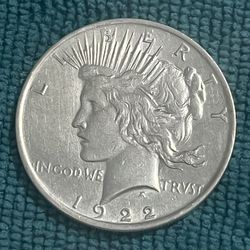 1922 One Dollar Peace No Mint Mark.$85,000.00