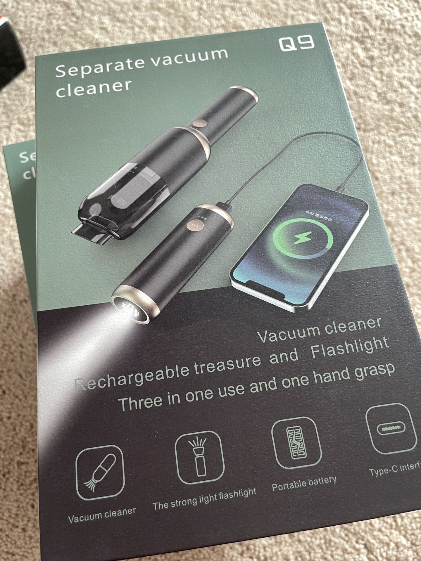 SEANCHEER Small Car Vacuum Cordless Rechargeable, 7000Pa/120W Mini Car Vacuum