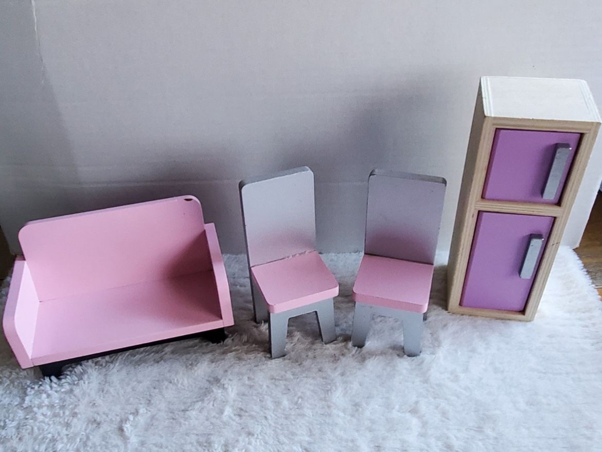 Bundle Wooden Pink  Doll Furniture