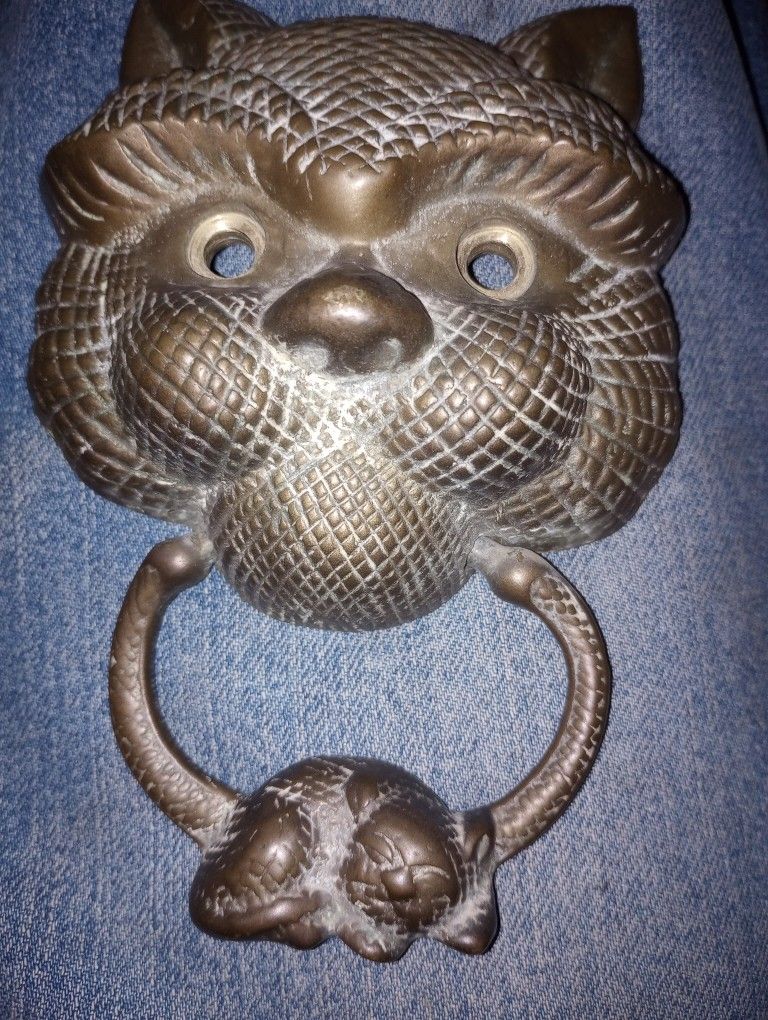 Brass Cat Door Knocker
