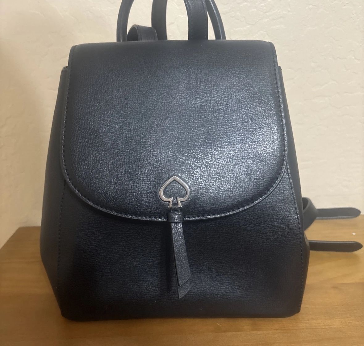 Kate Spade Black Leather Mini Backpack Made In New York