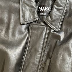 Andrew Marc Men’s Lambskin Leather Car Coat Parka, Size Large