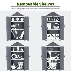 Gray & White MCombo Outdoor Garden Shed Wooden Model 1000