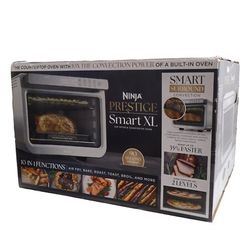 BRAND NEW IN BOX. Ninja Prestige Smart XL Air Fryer and Countertop Oven DT501: Stainless Steel Toaster Oven, 1800W, Includes Air Fry Basket