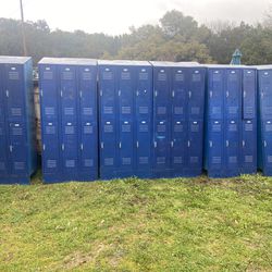 Vintage Penco Metal School Lockers 3-Upper And 3- Lower Units . 