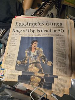 Michael jackson king of pop newspaper passing