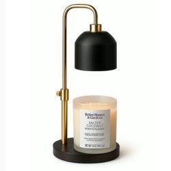 Black Metal Shade Candle Warmer Lamp New