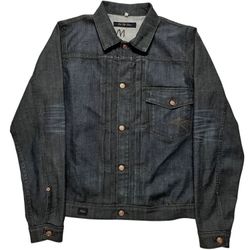 Vintage 90's Y2K Karl Kani Live Life Denim Dark Blue Type 1 Jean Jacket Size M