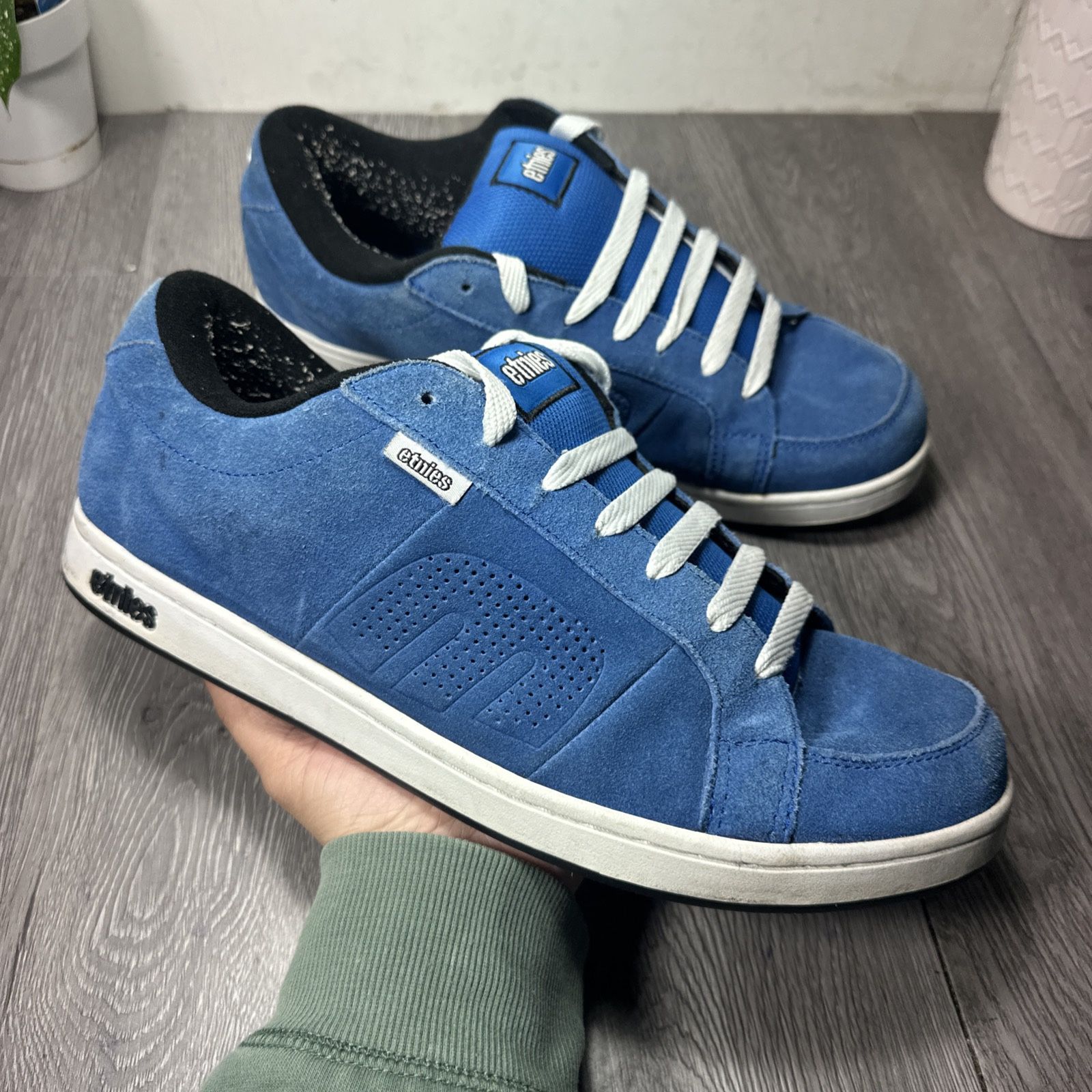 Vintage Etnies Kingpin Chunky y2k Skate Skater Suede Blue Shoes Size 13 Sneakers