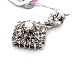 18k White Gold Diamond Pendant 1.3ctw 1/3ct Center I I1  135947 12