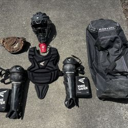 Easton & Mizuno Youth Catchers Gear + Glove + Bag