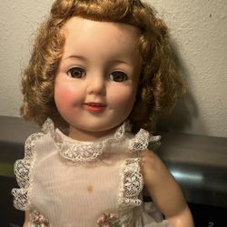 1950s vintage Shirley Temple doll ST – 19–1 sleepy eyes 18 inch good working order, ideal, doll