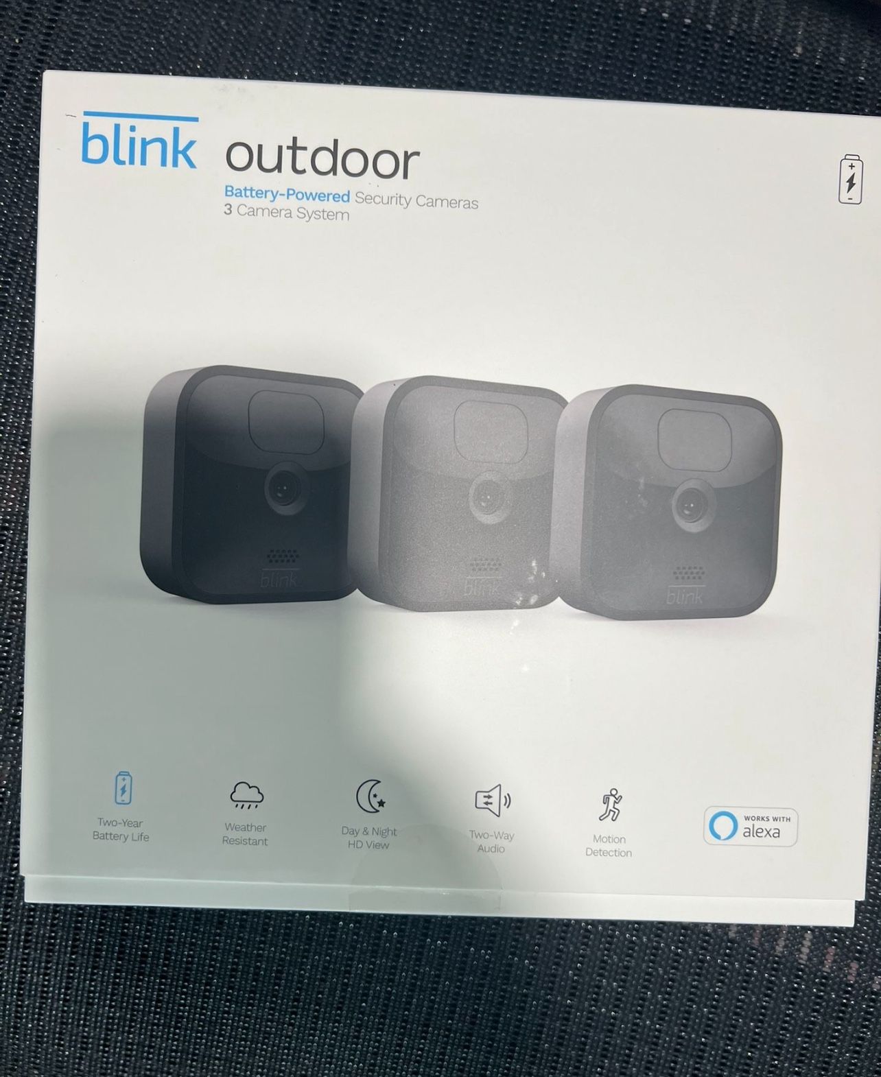 Blink Outdoor Battery-Powered Wireless Security Camera 3rd Gen 3-Pack. 