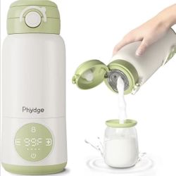 Portable Bottle Warmer for Travel, 15oz Capacity Portable Milk Warmer for Baby, Formula, Breast Milk & Water, On The Go Bottle Warmer with Long Batter