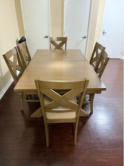 Dining Room Table with Six Chairs Included