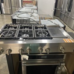 KITCHEN AID 48 INCH WIDE GAS COOKTOP 