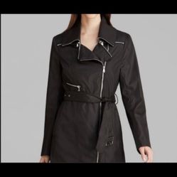 Marc New York Andrew Marc Black Trench Coat Jacket 