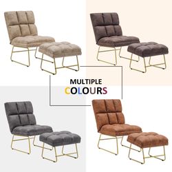 Accent Living Room Fabric Chair With Ottoman 4013