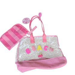 Beach Clear Vacay Bag 3pc Set Brush Wristlet

Brand new