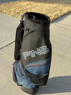 PING GOLF BAG Cart Staff Black & Blue 6 Way Top