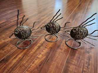 3 Pcs Metal Fish Candle Holder 