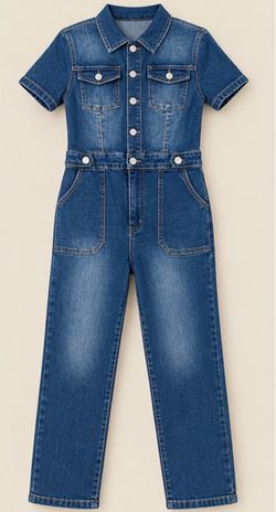 Woman’s Denim Jumpsuit Short Sleeve