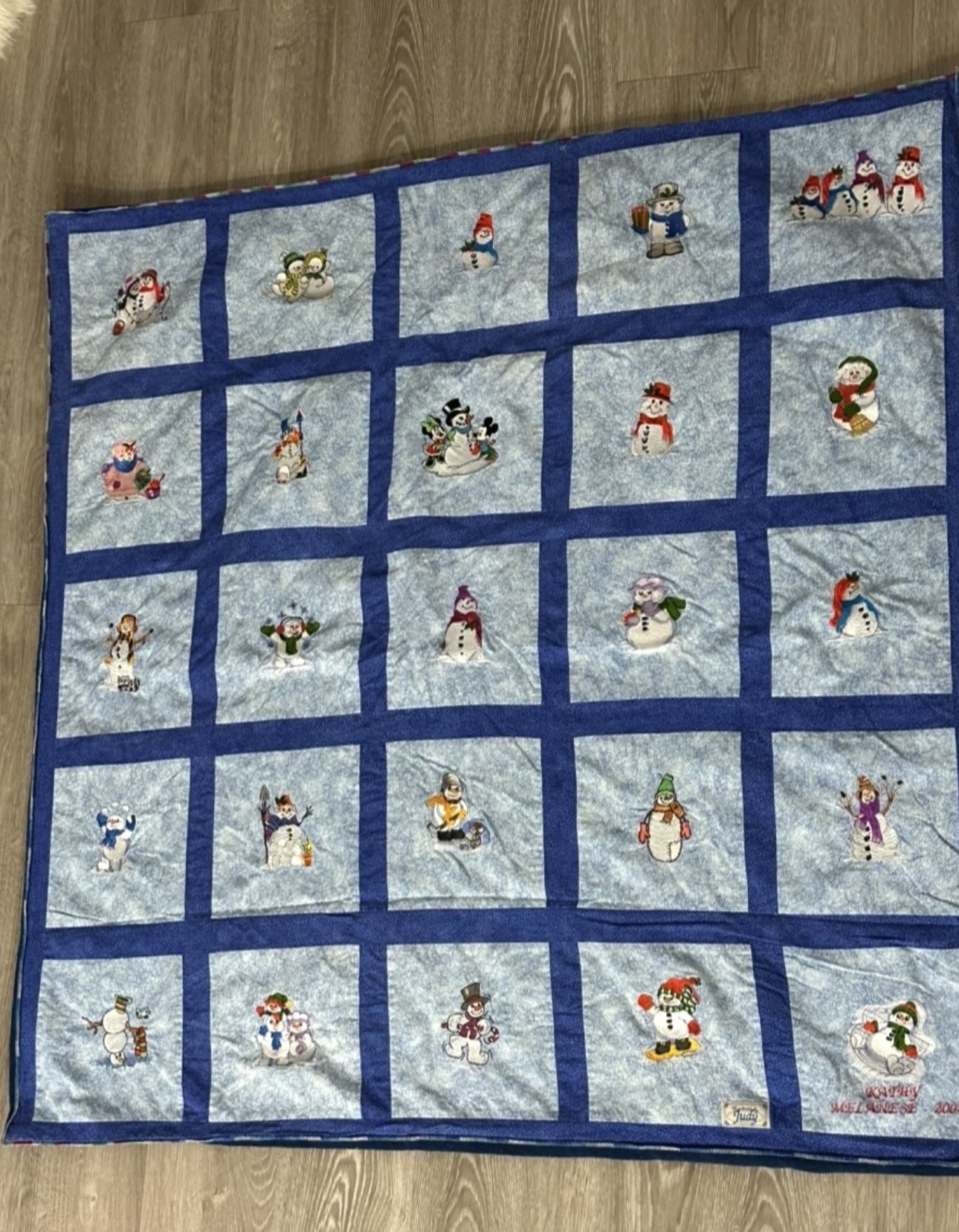 Vintage 2004 Handmade Baby Quilt Double Sided Nursery Crib Blanket Multi Use