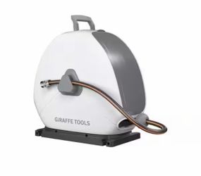 Giraffe Tools Ground-Mounted Retractable Hose Reel-1/2 in.-82 ft. Light Grey