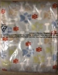 New Fleece Throw "Puppy Paws" 50" x 60"