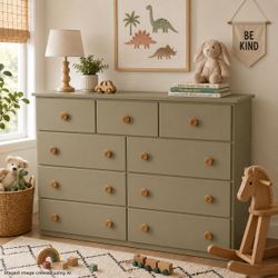 Solid wood refinished dresser