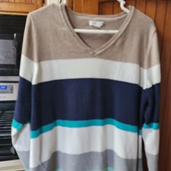 1X WOMANS CROFT & BARROW STRIPED TOP