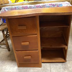 Desk with 3 drawers & 3 I shelves(29X34X18)