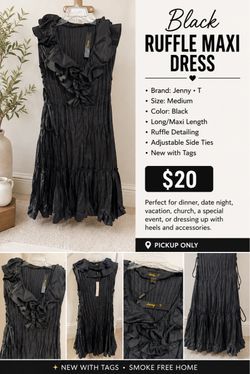 Black ruffle maxi dress