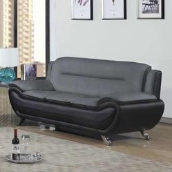 Modern Gray & Black Sofa – Contemporary Living Room Couch