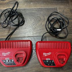 2 Milwaukee M12 Charger 12v Plug In