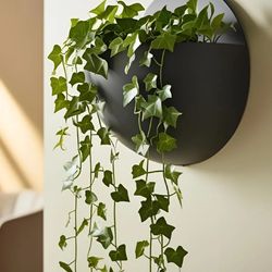 Modern Wall Planter Set (2) – Minimalist Black Hanging Planters