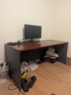66" x 30" Bush Office Table Cherry Hansen Engineered Wood