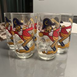 Vintage 1977 McDonaldland Glass Tumbler - Captain Crook 6 Glasses No Box